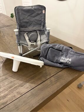 Bright Starts Portable Gray Infant Travel Chair with Strap